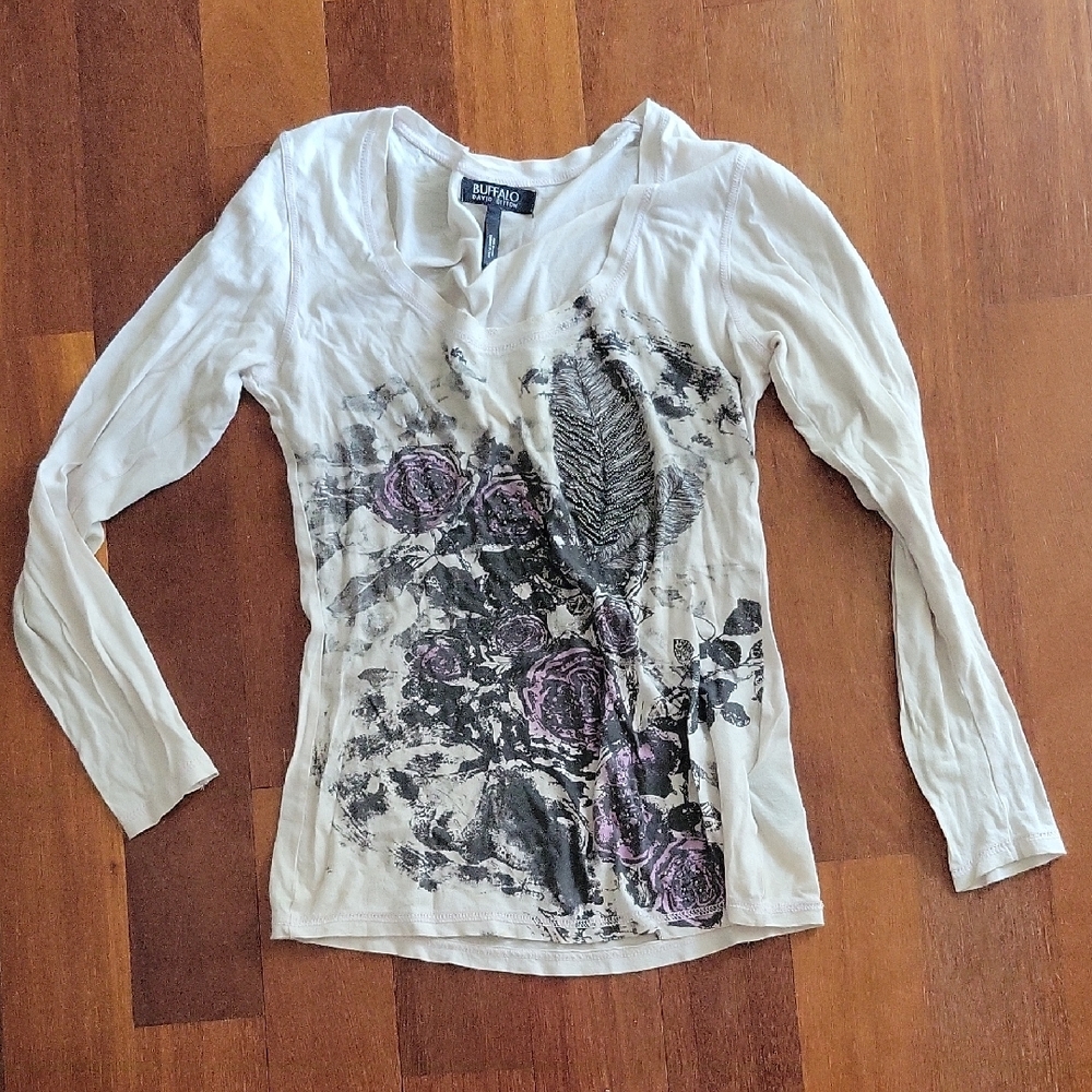 Alfani White and Purple Women's Top